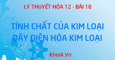 Tính chất vật lý của kim loại, tính chất hóa học của kim loại, dãy điện hóa kim loại và ý nghĩa - Hóa 12  bài 18